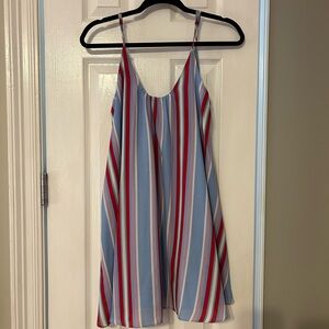 Buddy Love Striped Blue and Red Midi Dress
